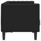 vidaXL Chesterfield-Sofa 2-Sitzer Schwarz Kunstleder