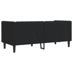 vidaXL Chesterfield-Sofa 2-Sitzer Schwarz Kunstleder