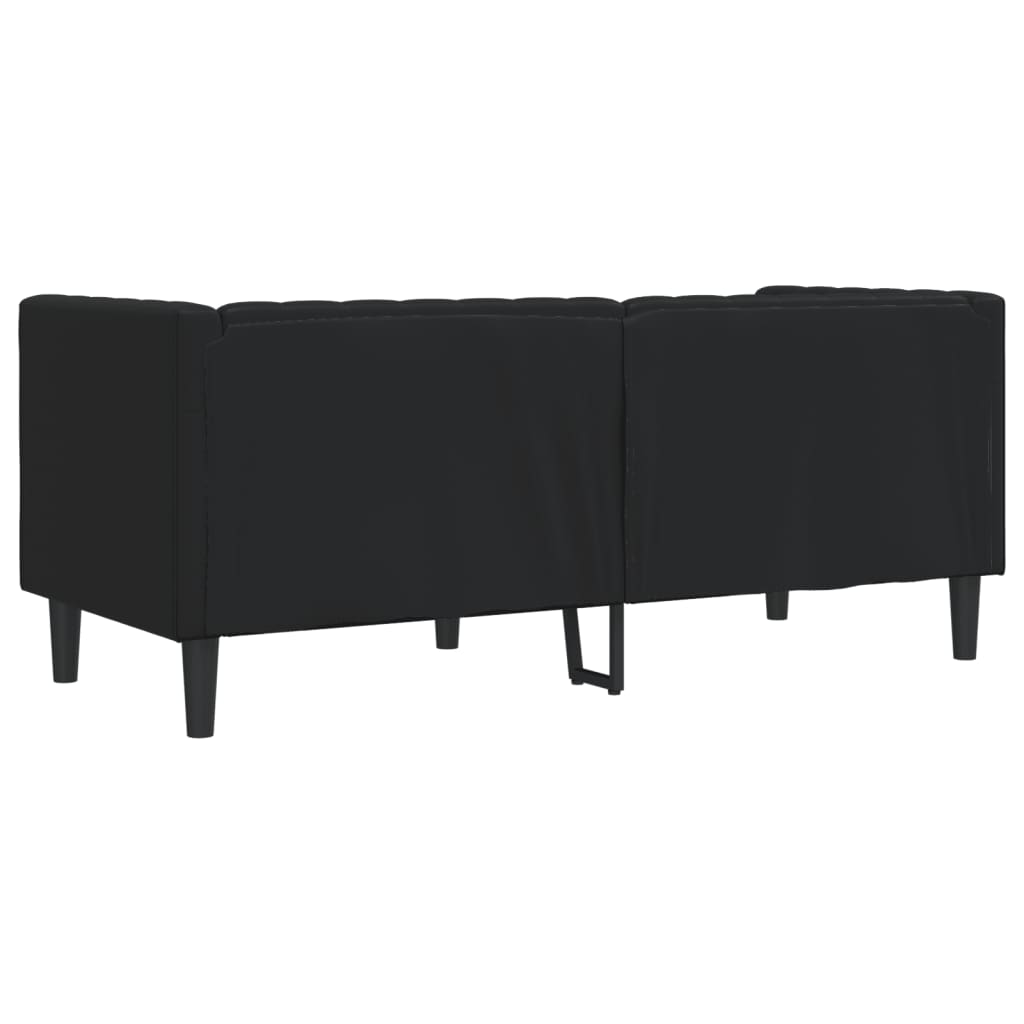 vidaXL Chesterfield-Sofa 2-Sitzer Schwarz Kunstleder