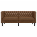 vidaXL Chesterfield-Sofa 2-Sitzer Braun Kunstleder in Wildleder-Optik