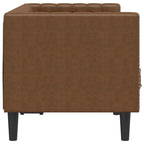 vidaXL Chesterfield-Sofa 2-Sitzer Braun Kunstleder in Wildleder-Optik