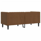 vidaXL Chesterfield-Sofa 2-Sitzer Braun Kunstleder in Wildleder-Optik