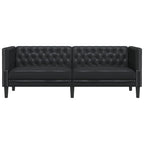 vidaXL Chesterfield-Sofa 3-Sitzer Schwarz Kunstleder