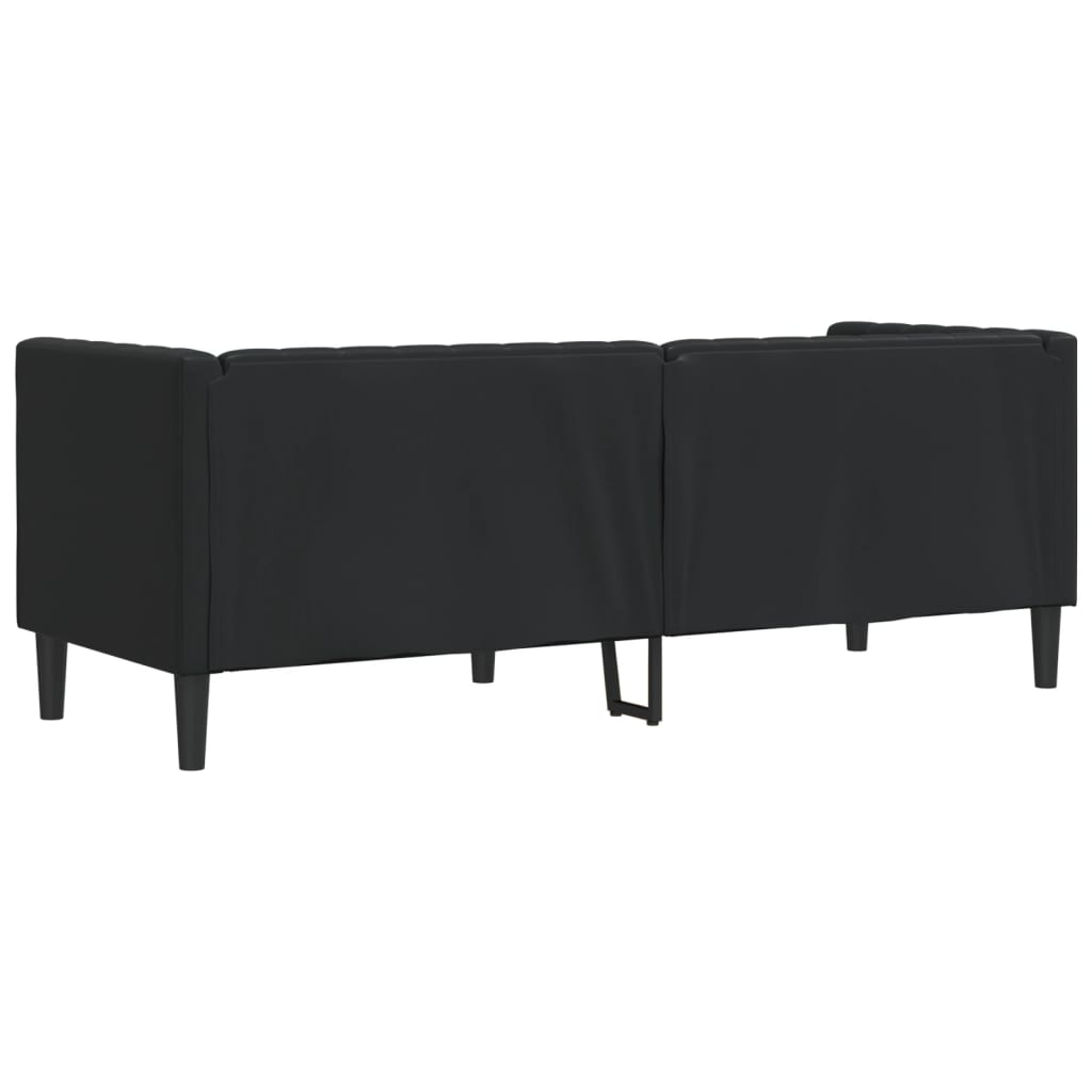 vidaXL Chesterfield-Sofa 3-Sitzer Schwarz Kunstleder