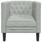vidaXL Chesterfield-Sessel Hellgrau Samt
