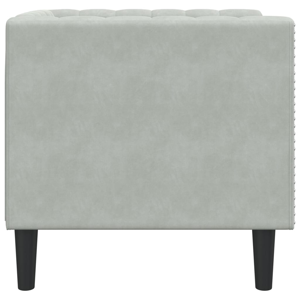 vidaXL Chesterfield-Sessel Hellgrau Samt