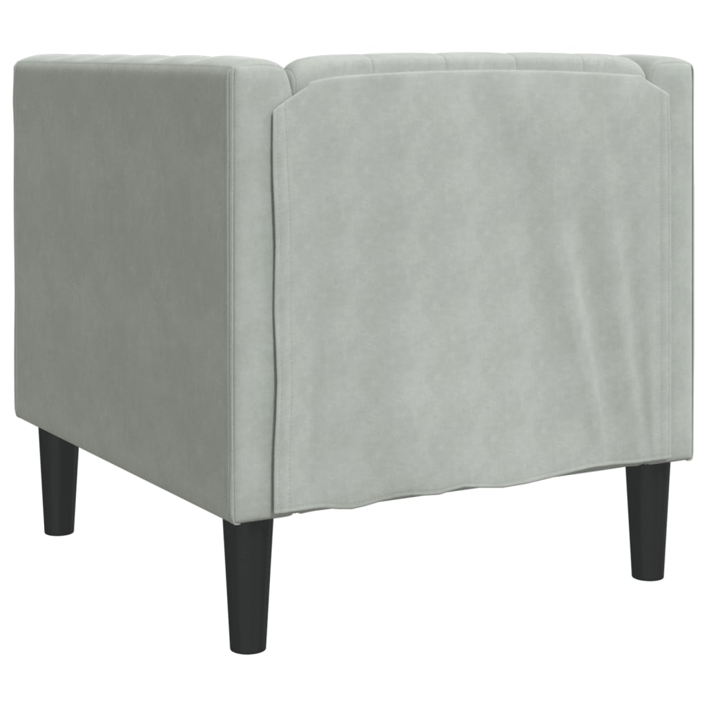 vidaXL Chesterfield-Sessel Hellgrau Samt