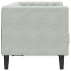 vidaXL Chesterfield-Sofa mit Nackenrollen 2-Sitzer Hellgrau Samt