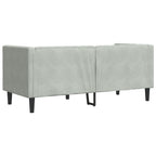 vidaXL Chesterfield-Sofa mit Nackenrollen 2-Sitzer Hellgrau Samt