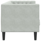 vidaXL Chesterfield-Sofa mit Nackenrollen 3-Sitzer Hellgrau Samt