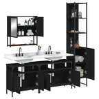 vidaXL 4-tlg. Badmöbel-Set Schwarz Holzwerkstoff