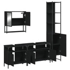 vidaXL 4-tlg. Badmöbel-Set Schwarz Holzwerkstoff