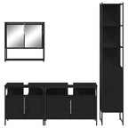vidaXL 4-tlg. Badmöbel-Set Schwarz Holzwerkstoff
