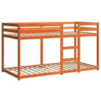 vidaXL Etagenbett Wachsbraun 80x200 cm Massivholz Kiefer
