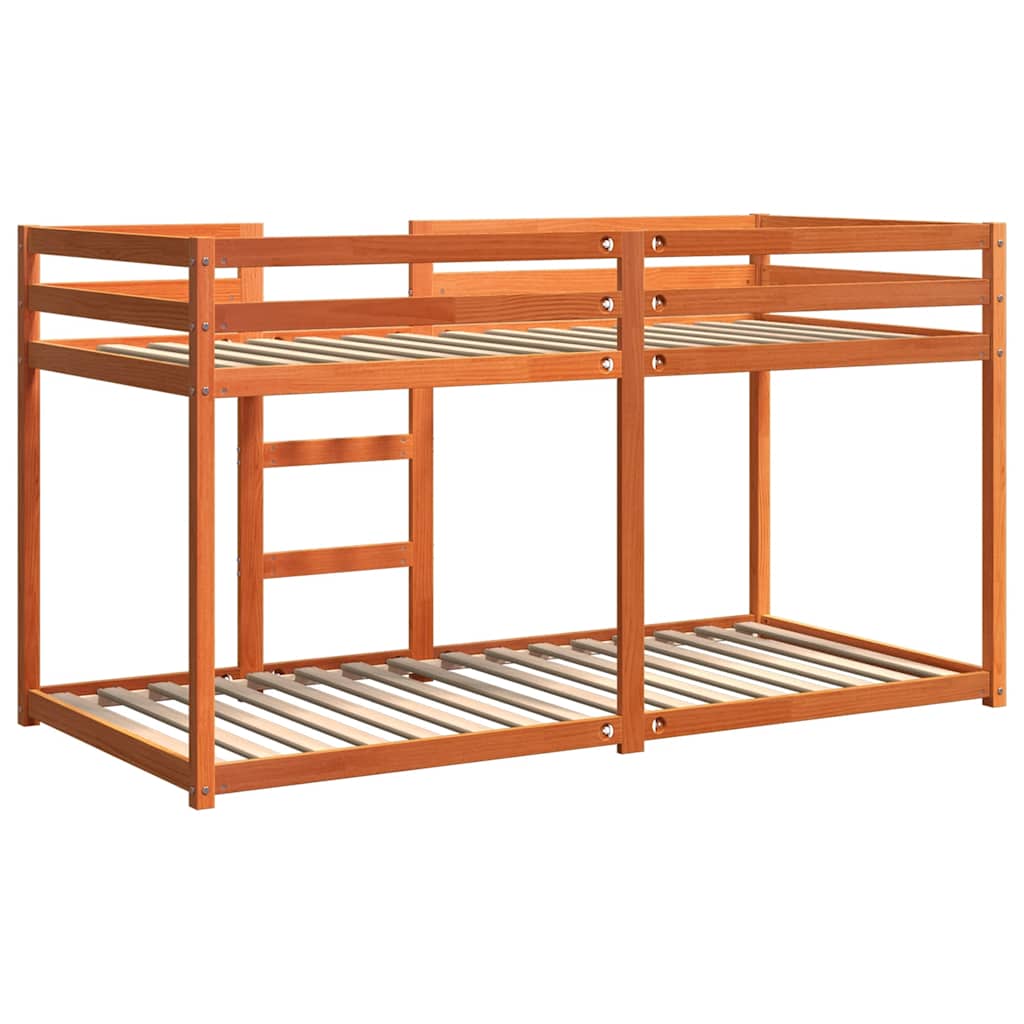 vidaXL Etagenbett Wachsbraun 80x200 cm Massivholz Kiefer