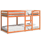 vidaXL Etagenbett Wachsbraun 90x200 cm Massivholz Kiefer