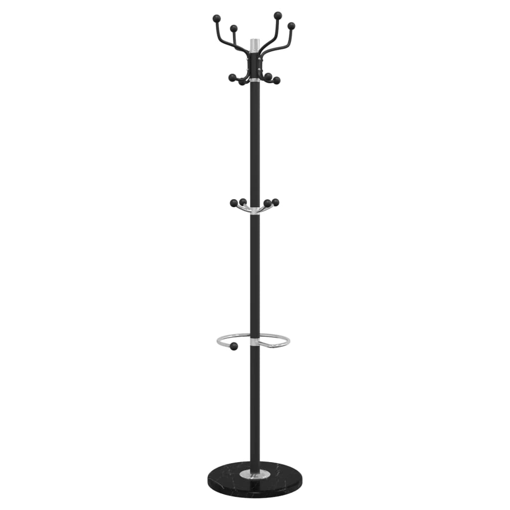 vidaXL Garderobenständer mit Schirmhalter Schwarz 180 cm Eisen