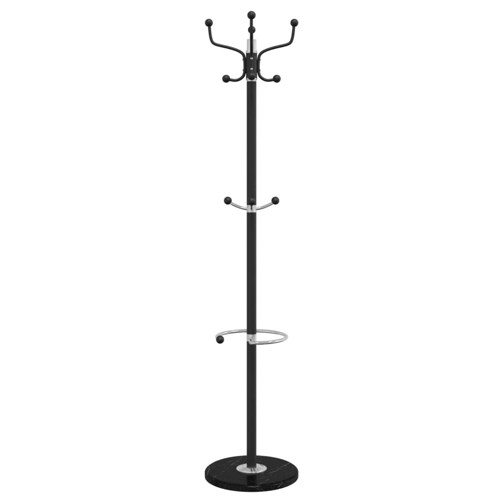 vidaXL Garderobenständer mit Schirmhalter Schwarz 180 cm Eisen
