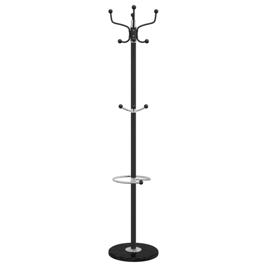 vidaXL Garderobenständer mit Schirmhalter Schwarz 180 cm Eisen