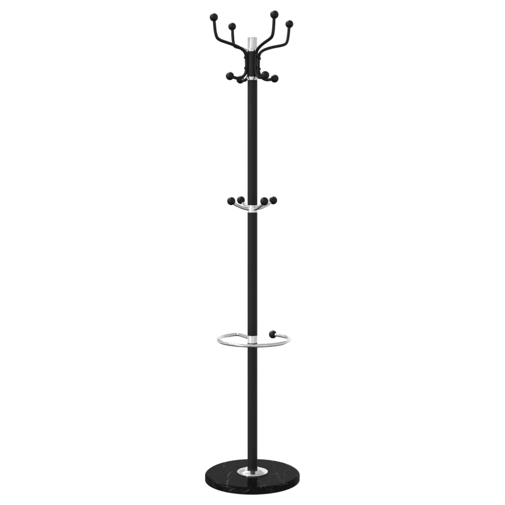 vidaXL Garderobenständer mit Schirmhalter Schwarz 180 cm Eisen