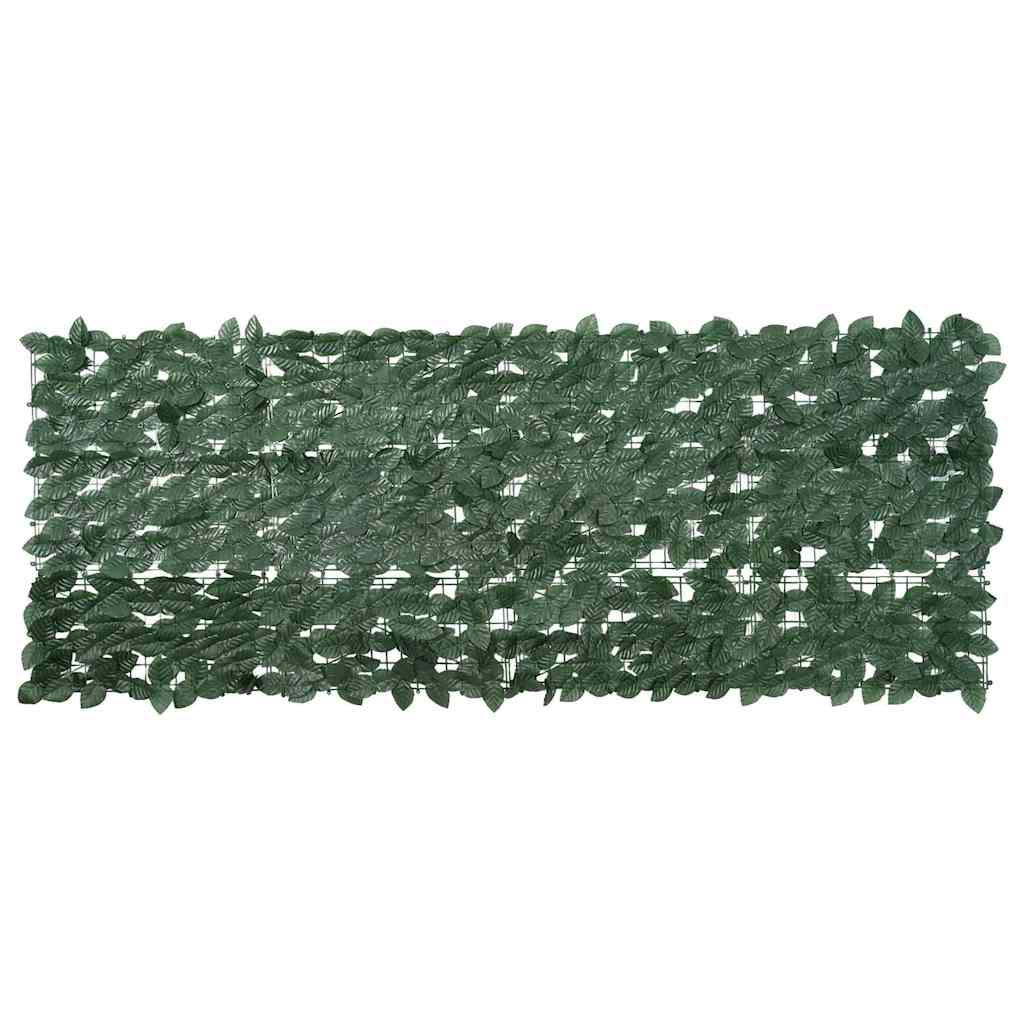 vidaXL Balkon-Sichtschutz mit Dunkelgrünen Blättern 200x75 cm