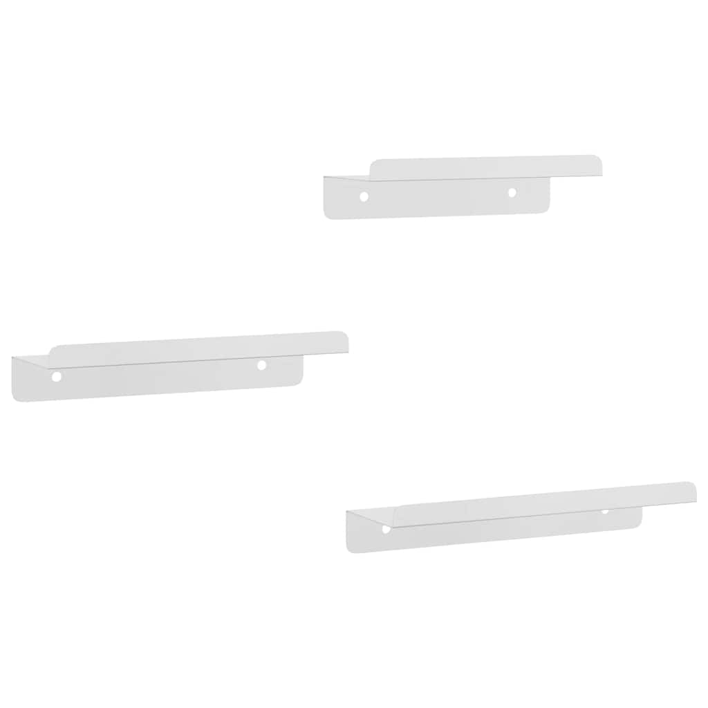 vidaXL Wandregale 3 Stk. Silbern Edelstahl