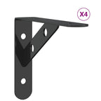 vidaXL Regalträger 4 Stk. 15x2,5x11,5 cm Schwarz Edelstahl