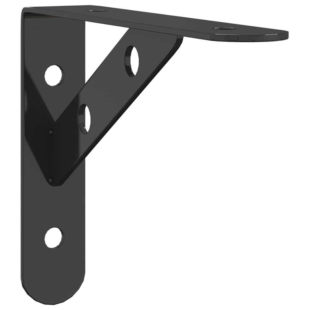 vidaXL Regalträger 4 Stk. 15x2,5x11,5 cm Schwarz Edelstahl