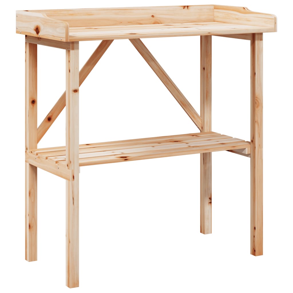 vidaXL Pflanztisch mit Ablage 78x38x82,5 cm Massivholz Tanne
