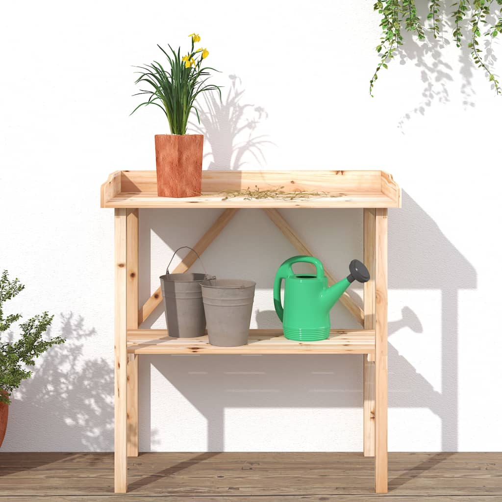 vidaXL Pflanztisch mit Ablage 78x38x82,5 cm Massivholz Tanne