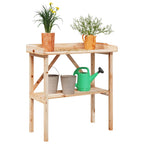 vidaXL Pflanztisch mit Ablage 78x38x82,5 cm Massivholz Tanne