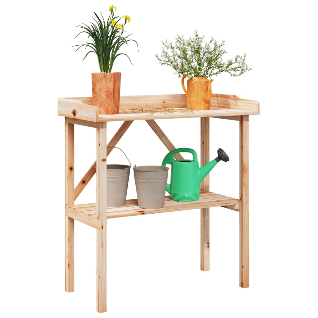 vidaXL Pflanztisch mit Ablage 78x38x82,5 cm Massivholz Tanne