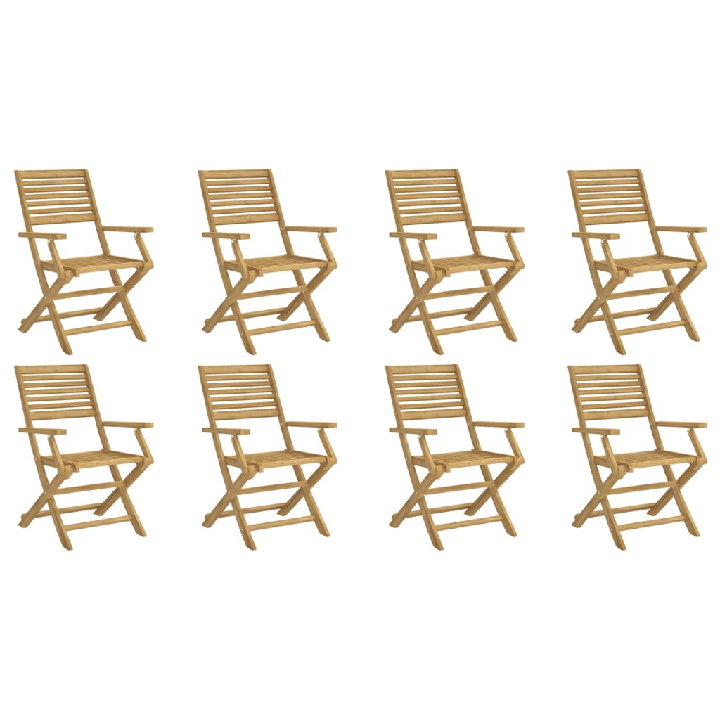 vidaXL Gartenstühle 8 Stk. Klappbar 54,5x61,5x86,5cm Massivholz Akazie