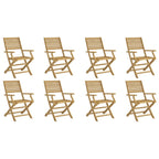 vidaXL Gartenstühle 8 Stk. Klappbar 54,5x61,5x86,5cm Massivholz Akazie