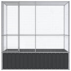 vidaXL Voliere Silbern 210,5x107x212 cm Stahl