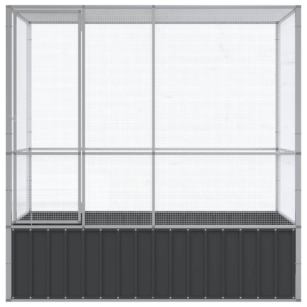 vidaXL Voliere Silbern 210,5x107x212 cm Stahl