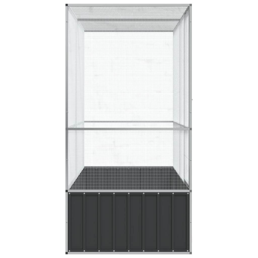 vidaXL Voliere Silbern 210,5x107x212 cm Stahl