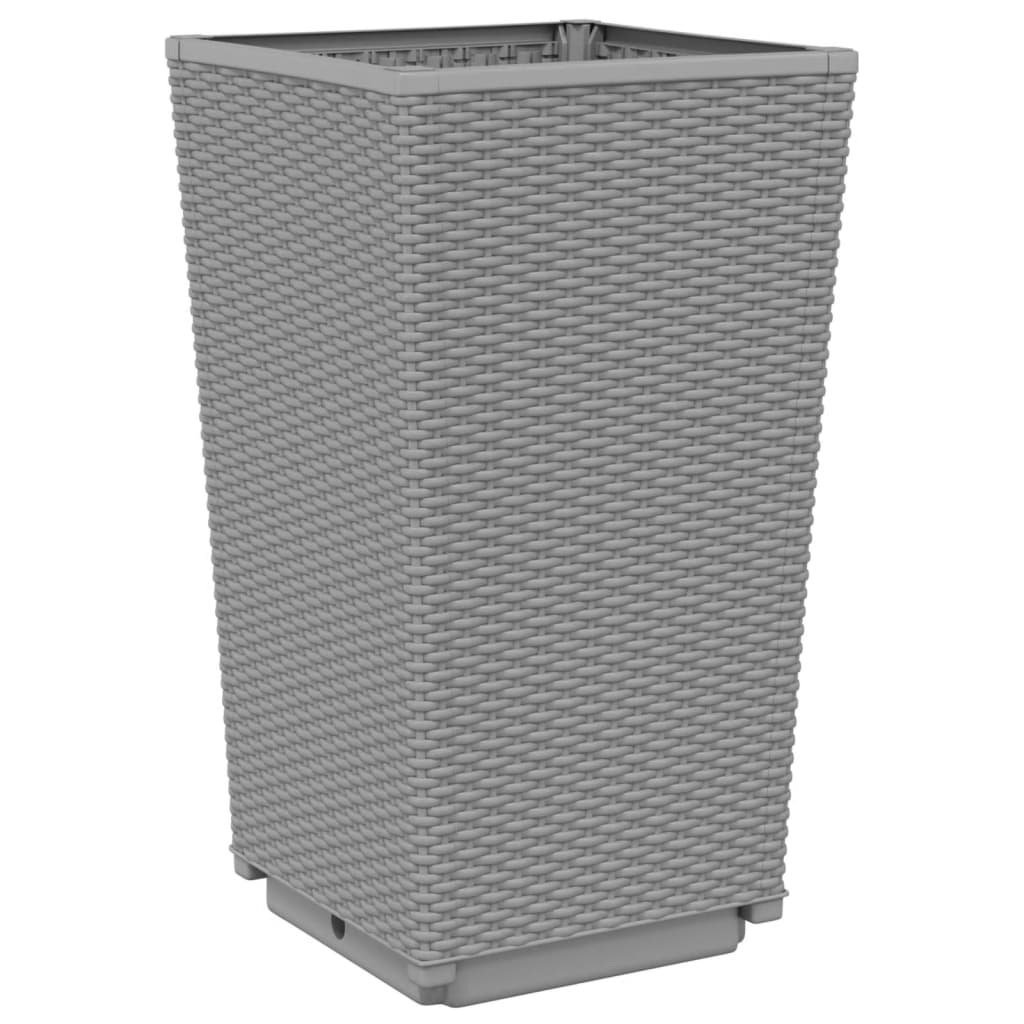 vidaXL Pflanzkübel 2 Stk. Hellgrau 32,5x32,5x57 cm PP