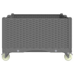 vidaXL Pflanzkasten mit Rollen Hellgrau 100x80x54 cm PP