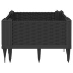 vidaXL Pflanzkasten mit Erdspießen Schwarz 42,5x42,5x28,5 cm PP