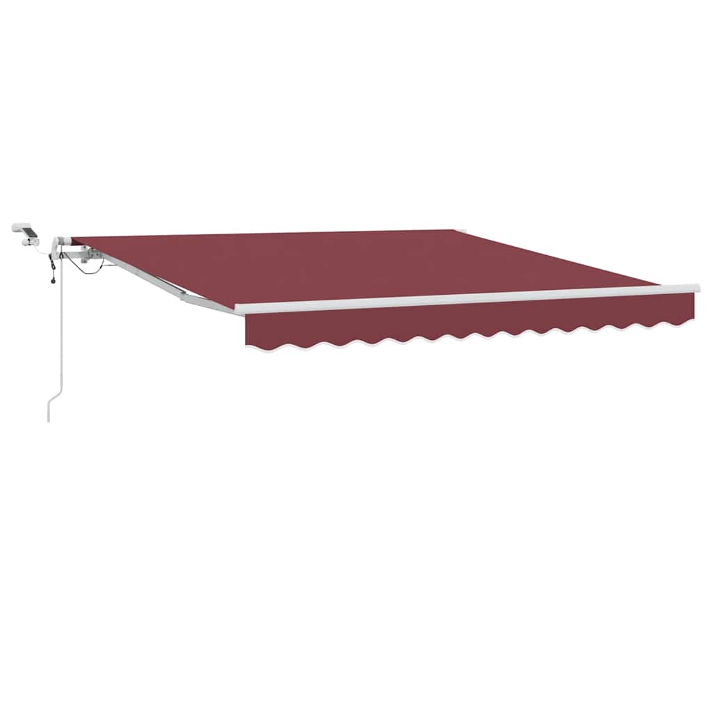 vidaXL Markise Automatisch mit LED Weinrot 300x250 cm