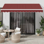 vidaXL Markise Automatisch mit LED Weinrot 300x250 cm