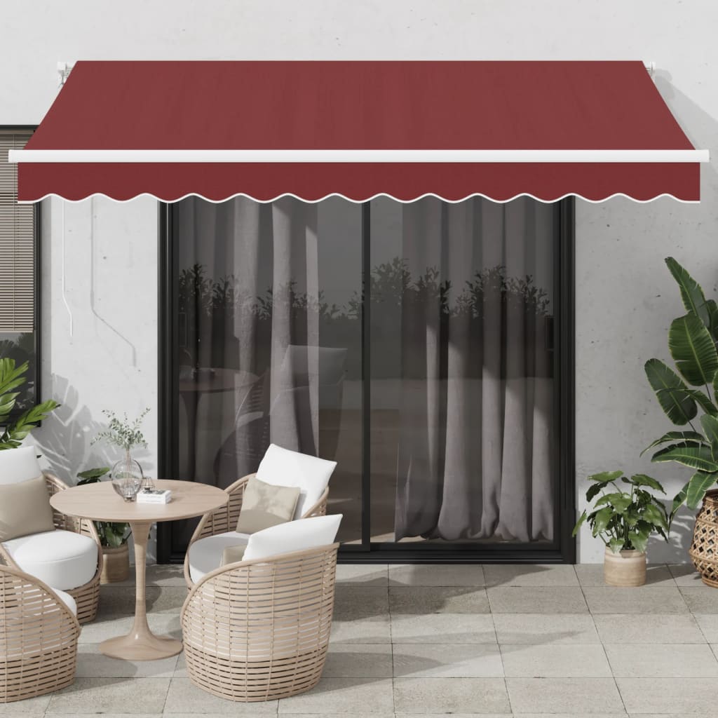 vidaXL Markise Automatisch mit LED Weinrot 300x250 cm