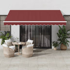 vidaXL Markise Manuell Weinrot 400x350 cm