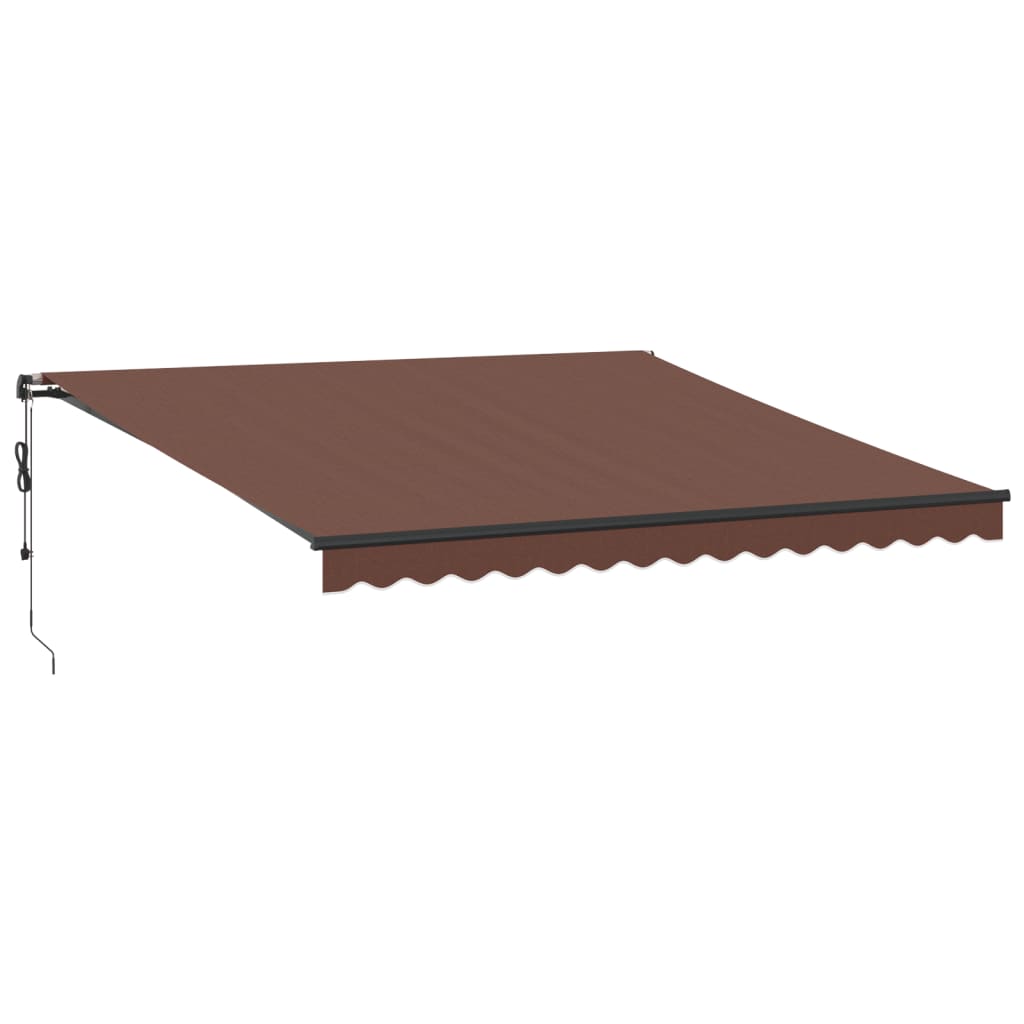 vidaXL Markise Automatisch mit LEDs Braun 400x350 cm