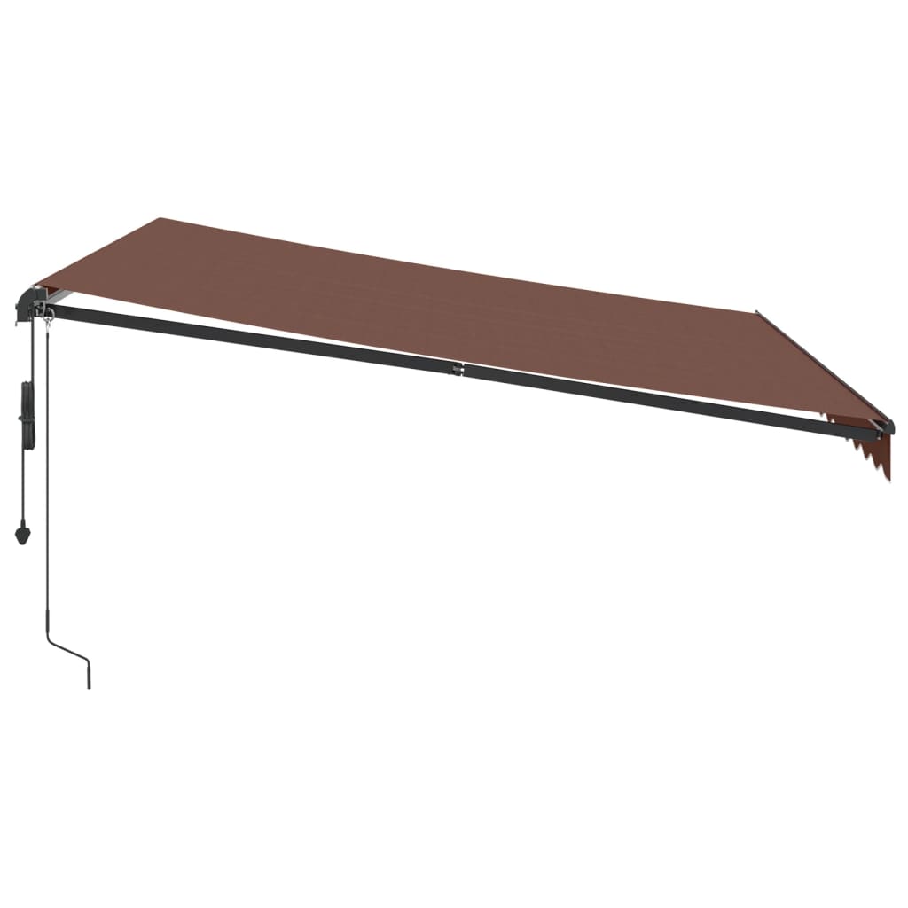 vidaXL Markise Automatisch mit LEDs Braun 400x350 cm