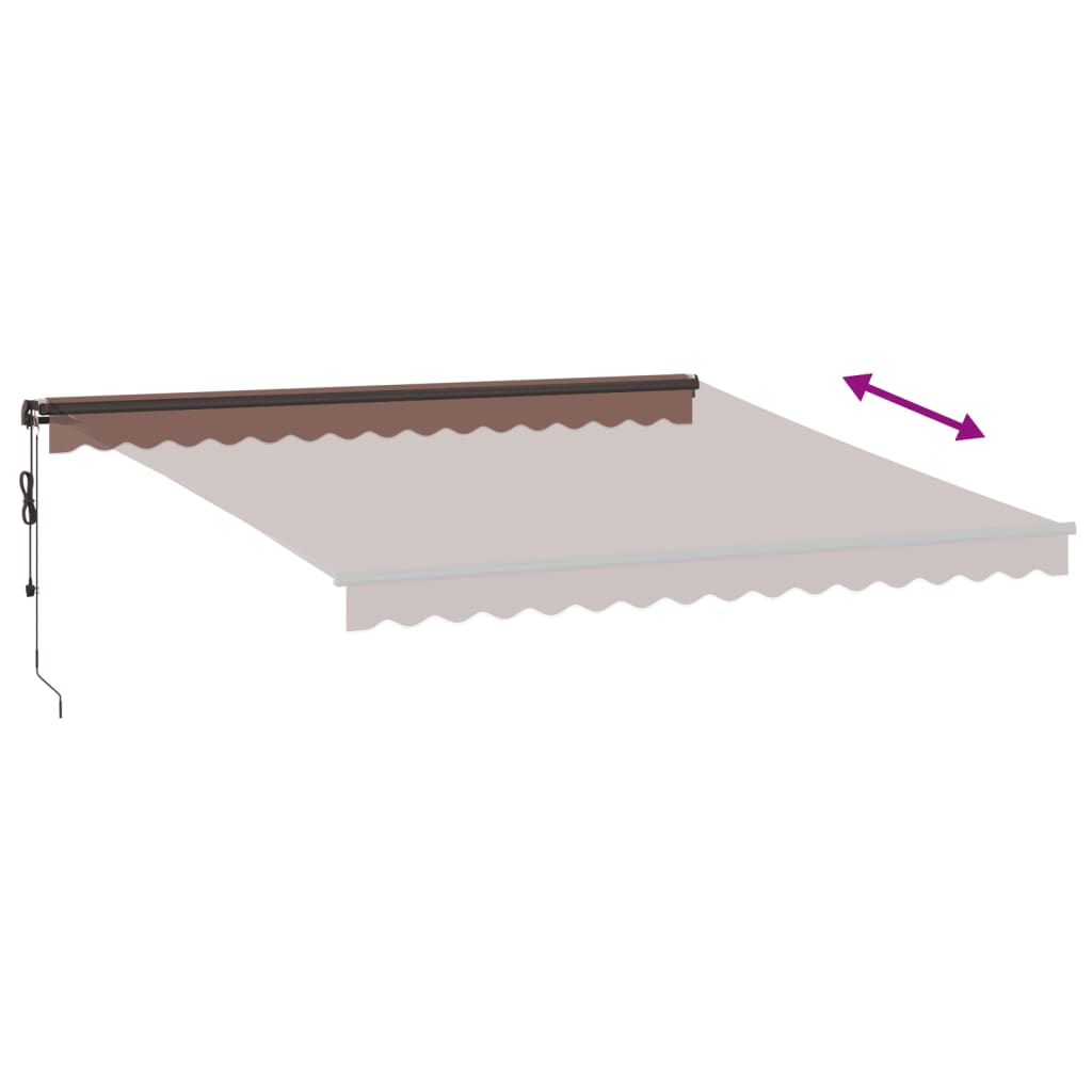 vidaXL Markise Automatisch mit LEDs Braun 400x350 cm
