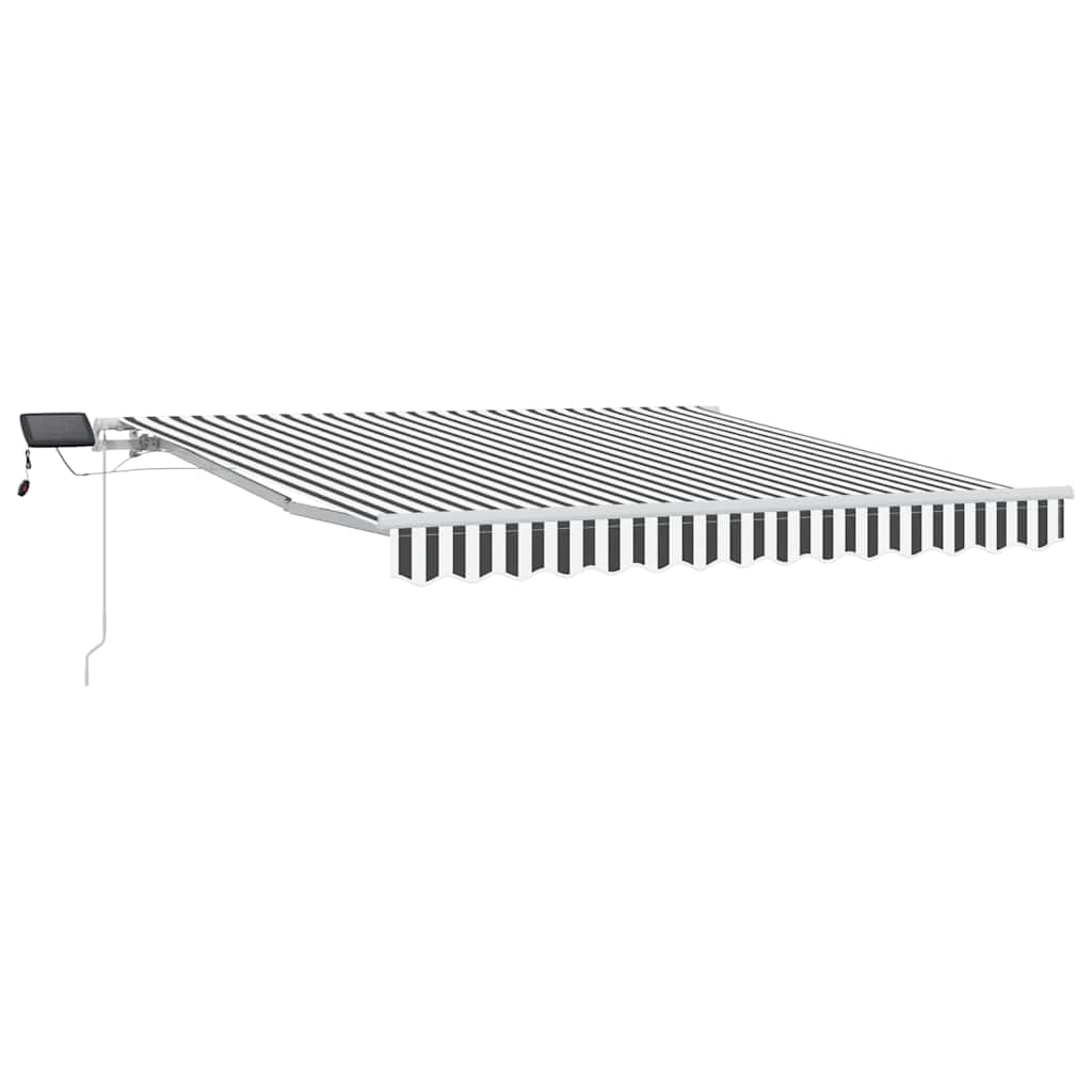 vidaXL Markise mit LED-Beleuchtung Manuell Anthrazit & Weiß 300x250 cm