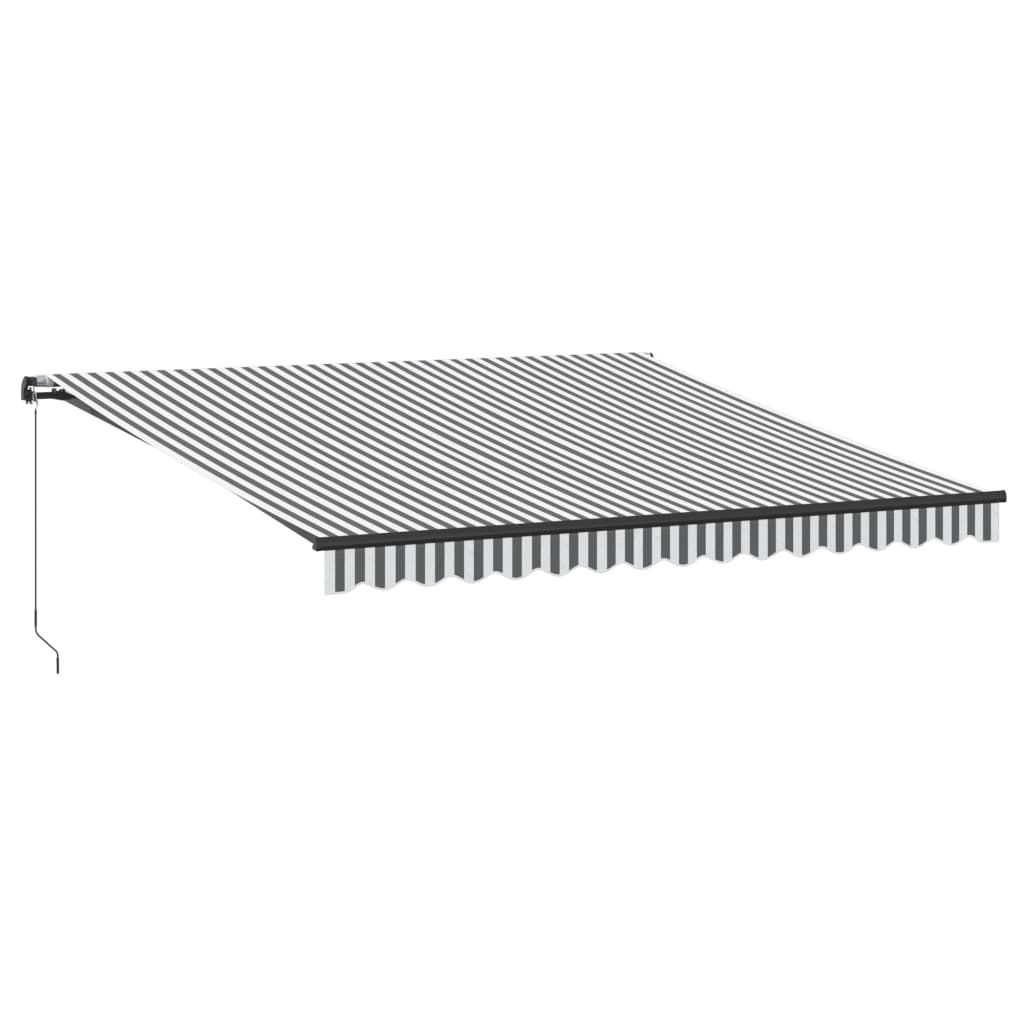 vidaXL Markise Manuell mit LEDs Anthrazit & Weiß 400x350 cm