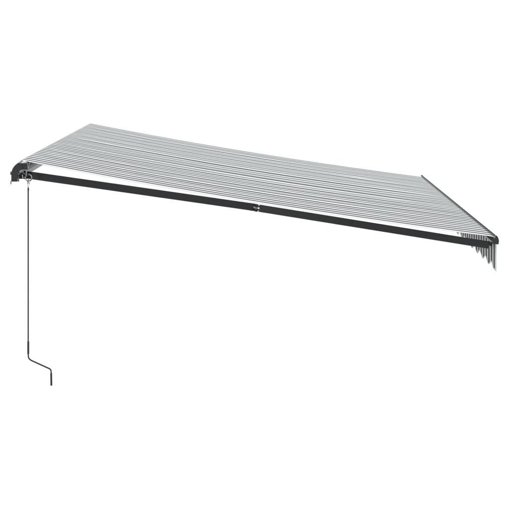vidaXL Markise Manuell mit LEDs Anthrazit & Weiß 400x350 cm